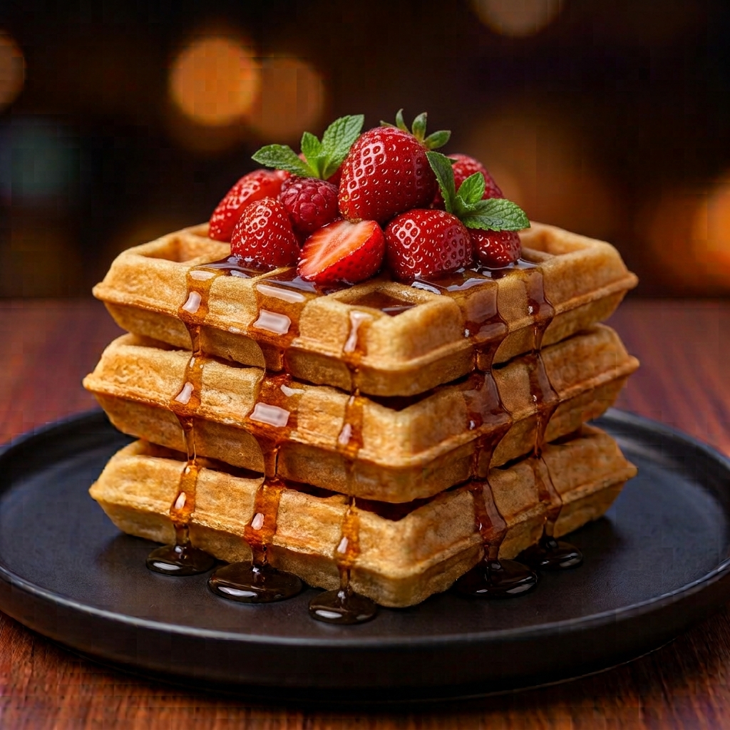 Classic Strawberry & Maple Waffles