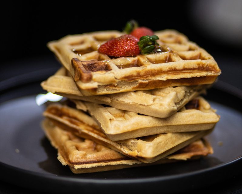 Waffle With strawberries