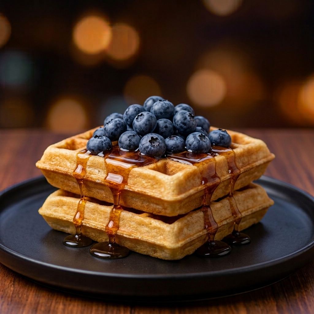 Waffle With Blueberries