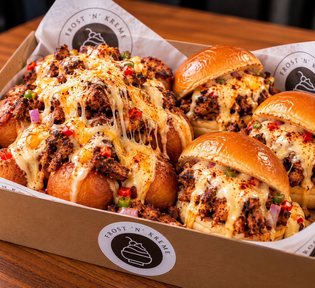 Cheesy Puff-Puff and Suya Sliders